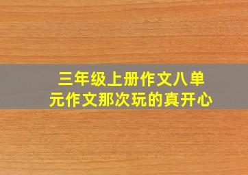 三年级上册作文八单元作文那次玩的真开心