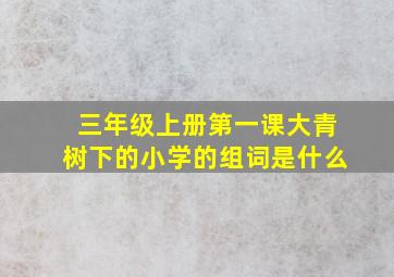 三年级上册第一课大青树下的小学的组词是什么