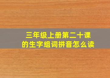 三年级上册第二十课的生字组词拼音怎么读