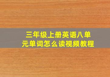 三年级上册英语八单元单词怎么读视频教程