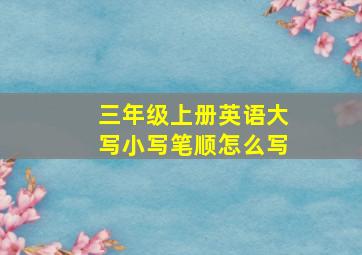 三年级上册英语大写小写笔顺怎么写