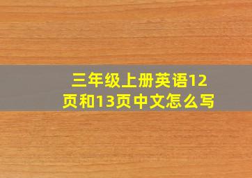 三年级上册英语12页和13页中文怎么写