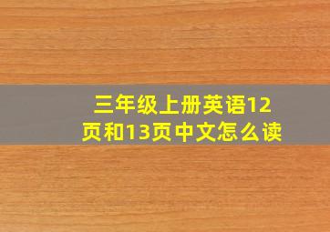 三年级上册英语12页和13页中文怎么读