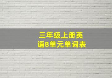 三年级上册英语8单元单词表