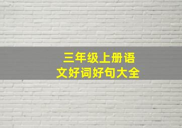 三年级上册语文好词好句大全