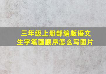 三年级上册部编版语文生字笔画顺序怎么写图片