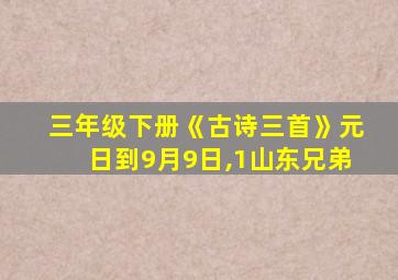 三年级下册《古诗三首》元日到9月9日,1山东兄弟