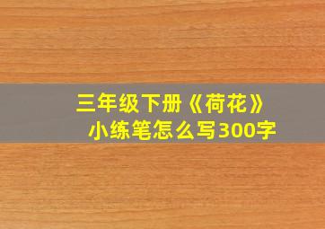 三年级下册《荷花》小练笔怎么写300字