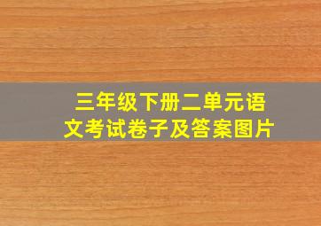 三年级下册二单元语文考试卷子及答案图片