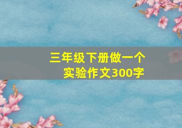 三年级下册做一个实验作文300字