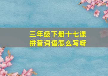 三年级下册十七课拼音词语怎么写呀