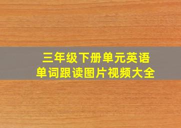 三年级下册单元英语单词跟读图片视频大全