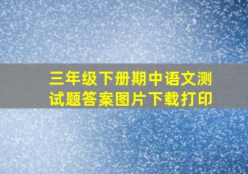 三年级下册期中语文测试题答案图片下载打印