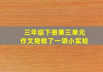 三年级下册第三单元作文我做了一项小实验