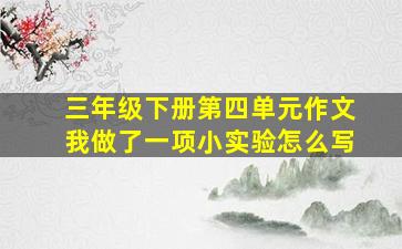 三年级下册第四单元作文我做了一项小实验怎么写