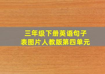 三年级下册英语句子表图片人教版第四单元