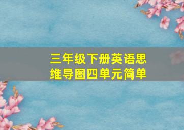 三年级下册英语思维导图四单元简单