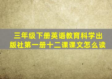 三年级下册英语教育科学出版社第一册十二课课文怎么读