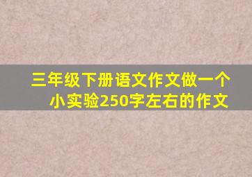 三年级下册语文作文做一个小实验250字左右的作文