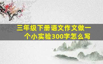 三年级下册语文作文做一个小实验300字怎么写