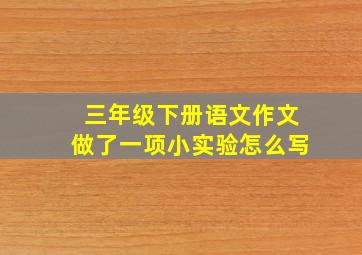 三年级下册语文作文做了一项小实验怎么写