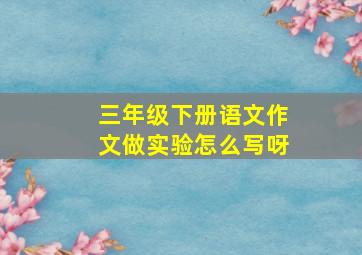 三年级下册语文作文做实验怎么写呀