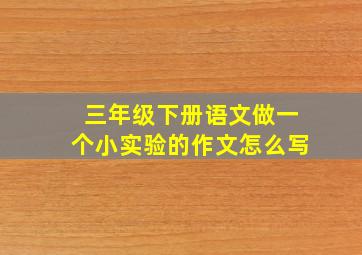 三年级下册语文做一个小实验的作文怎么写