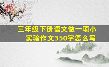 三年级下册语文做一项小实验作文350字怎么写