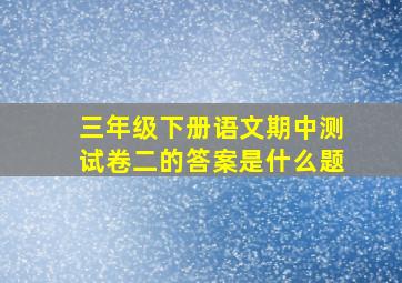 三年级下册语文期中测试卷二的答案是什么题