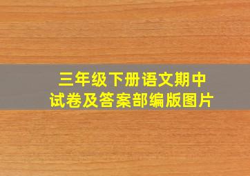 三年级下册语文期中试卷及答案部编版图片