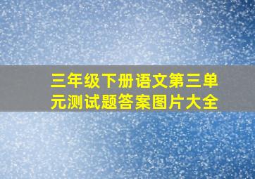 三年级下册语文第三单元测试题答案图片大全