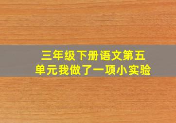 三年级下册语文第五单元我做了一项小实验