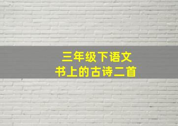 三年级下语文书上的古诗二首