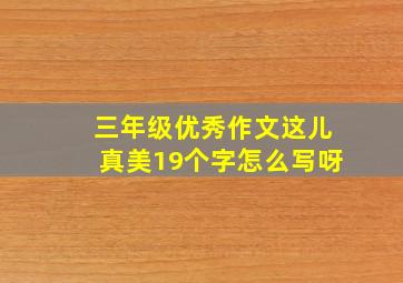 三年级优秀作文这儿真美19个字怎么写呀