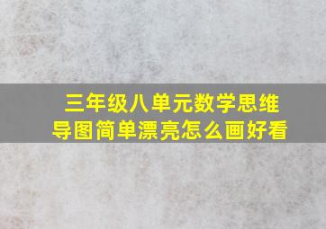 三年级八单元数学思维导图简单漂亮怎么画好看