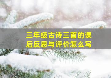 三年级古诗三首的课后反思与评价怎么写