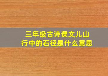 三年级古诗课文儿山行中的石径是什么意思