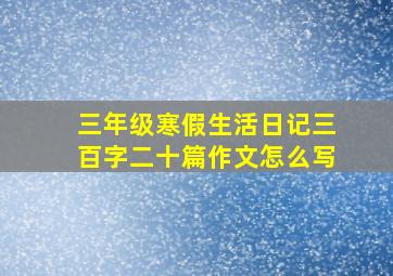 三年级寒假生活日记三百字二十篇作文怎么写