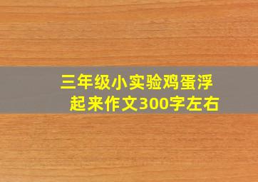 三年级小实验鸡蛋浮起来作文300字左右