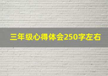 三年级心得体会250字左右