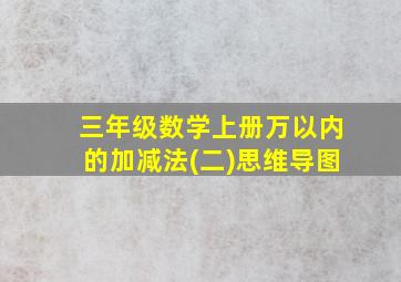 三年级数学上册万以内的加减法(二)思维导图