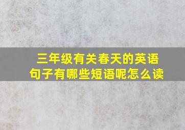 三年级有关春天的英语句子有哪些短语呢怎么读