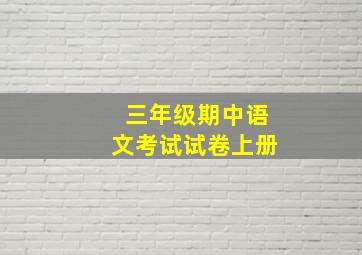 三年级期中语文考试试卷上册