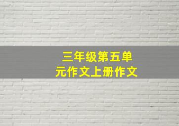 三年级第五单元作文上册作文