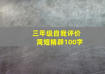 三年级自我评价简短精辟100字