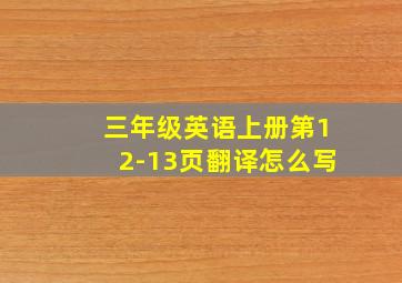 三年级英语上册第12-13页翻译怎么写