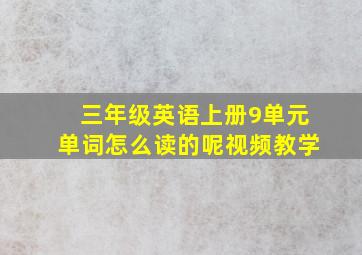 三年级英语上册9单元单词怎么读的呢视频教学