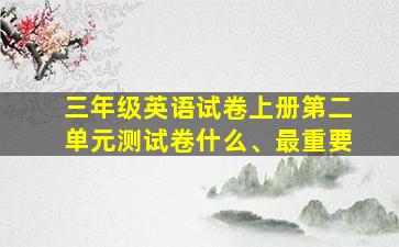 三年级英语试卷上册第二单元测试卷什么、最重要