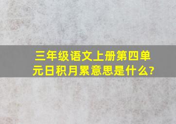 三年级语文上册第四单元日积月累意思是什么?