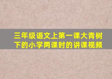 三年级语文上第一课大青树下的小学两课时的讲课视频